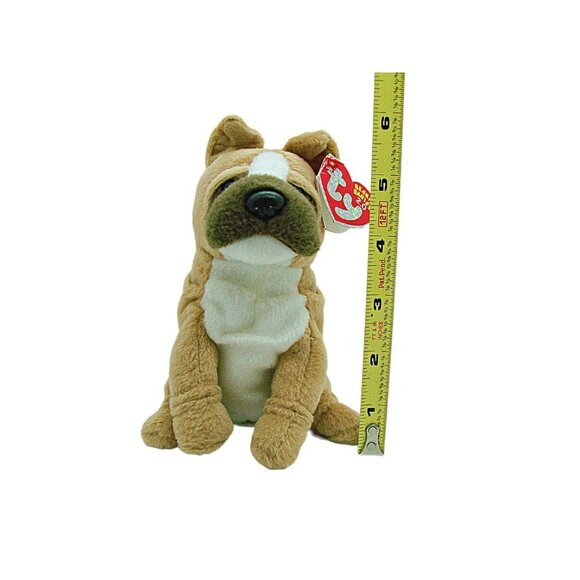 Ty Beanie Baby 2.0 Collection Cargo The Bull Dog 2008 Tan Animal Plush Toy 6x4" - Picture 10 of 12